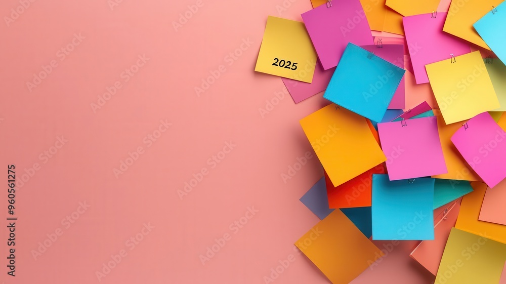 Creative business planning, colorful sticky notes, illustration Creative business planning, colorful sticky notes, illustration