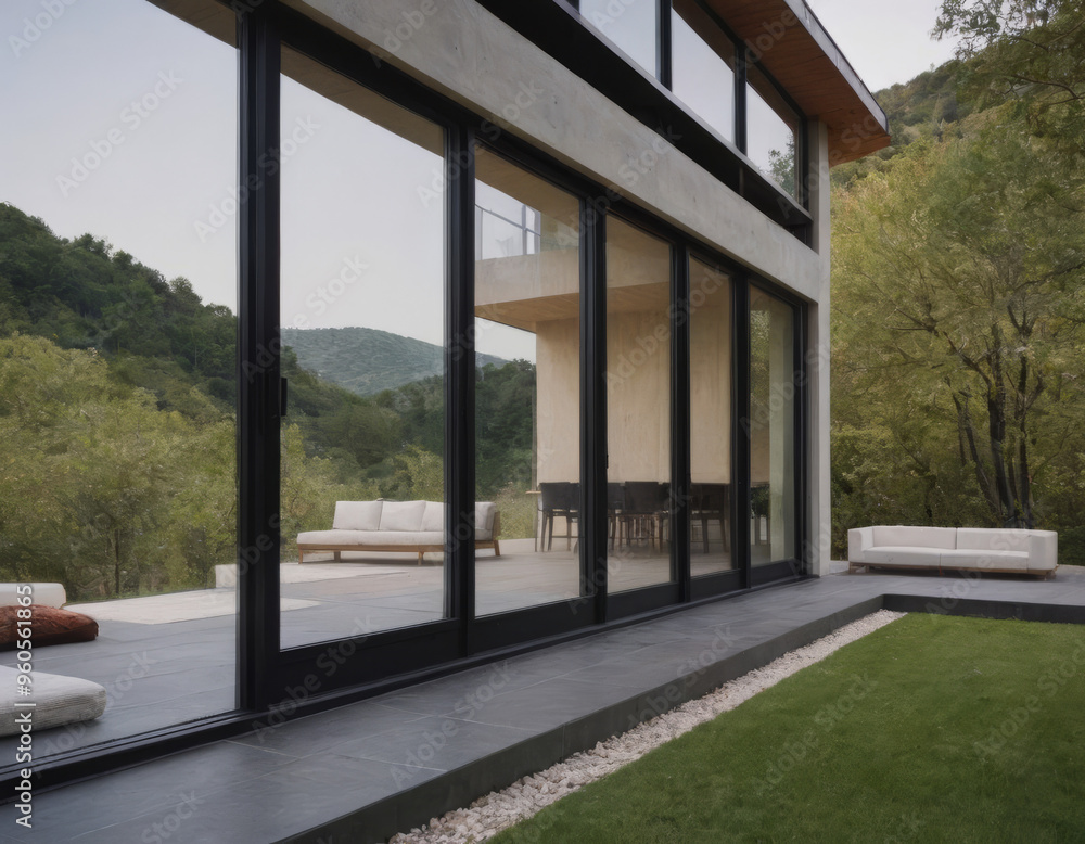 custom made wallpaper toronto digitalQuesta casa moderna ha ampie vetrate che si affacciano sul giardino