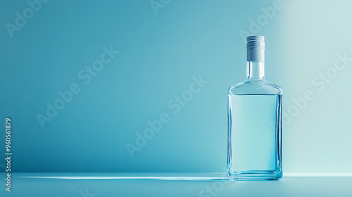 Transparent glass bottle showcasing minimalist design