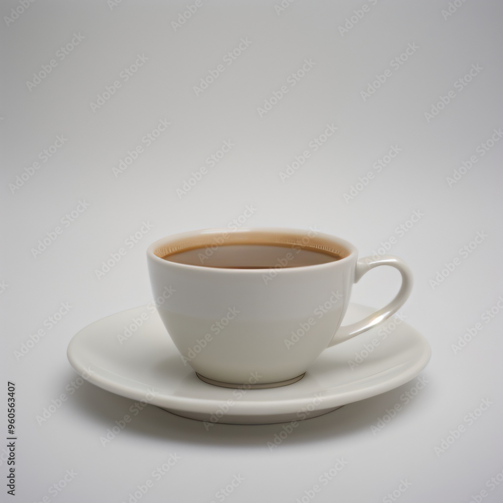 Obraz premium Latte Art in a White Coffee Cup