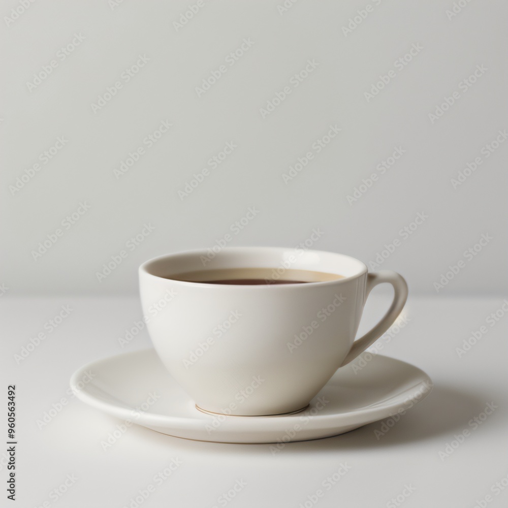 Latte Art in a White Coffee Cup Latte Art in a White Coffee Cup