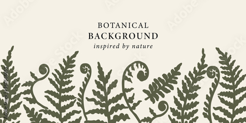 Flat vector fern branch background