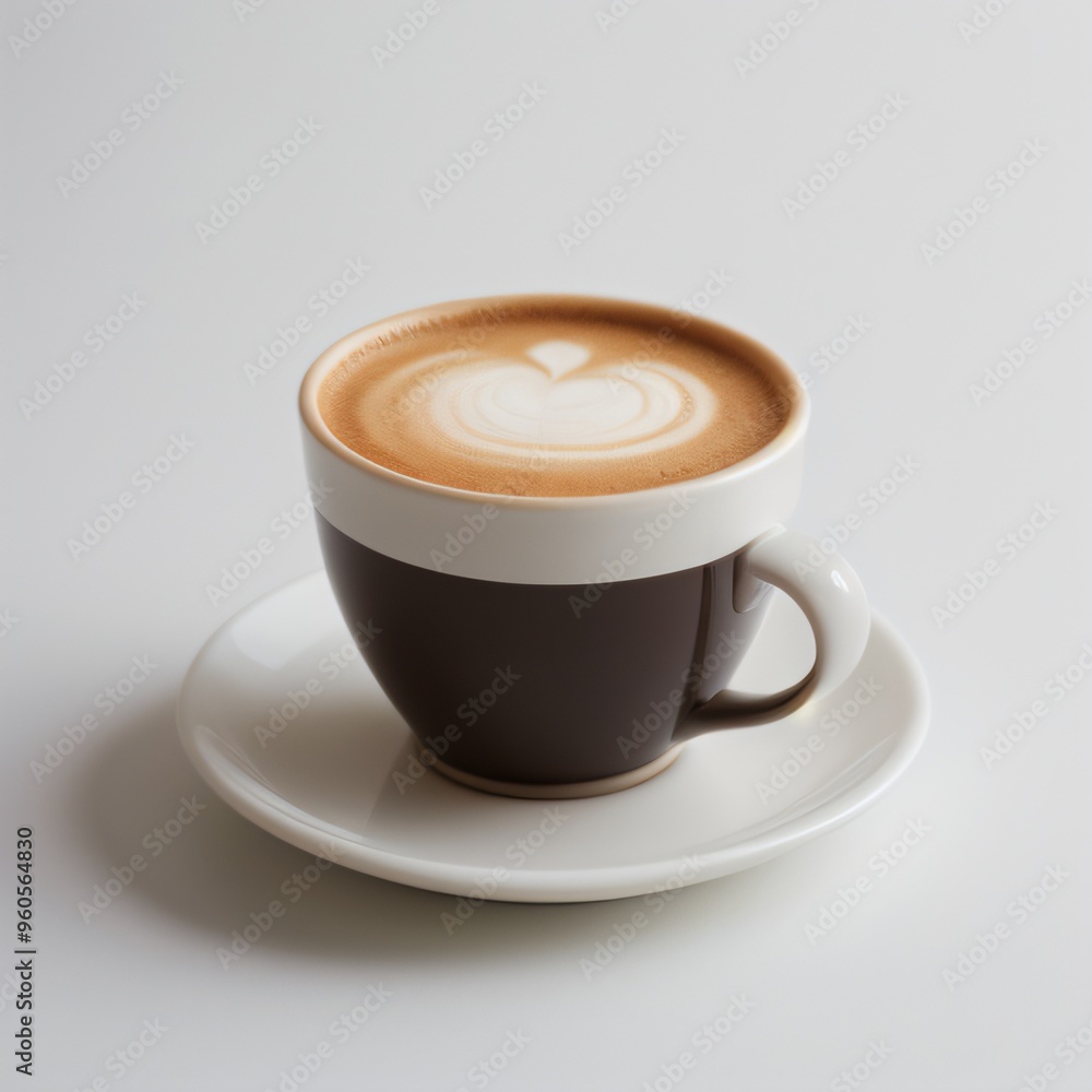 Latte Art in a White Coffee Cup Latte Art in a White Coffee Cup