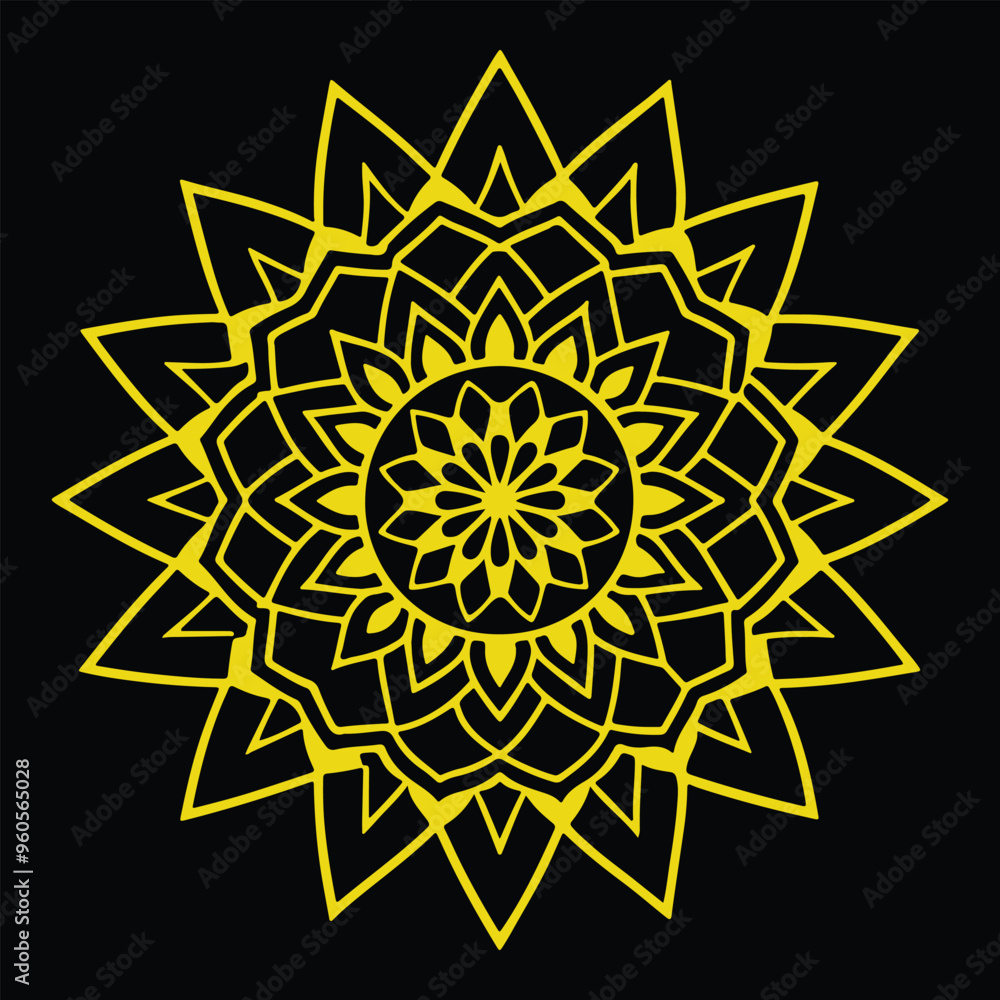 exclusive Mandala design gold colour vector illustration