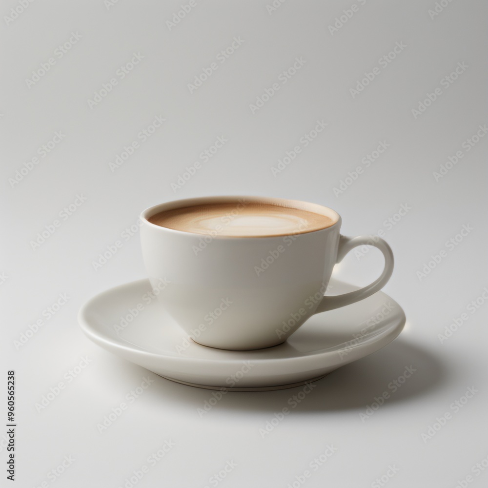 Latte Art in a White Coffee Cup Latte Art in a White Coffee Cup