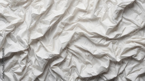 crumpled white plastic texture as background.