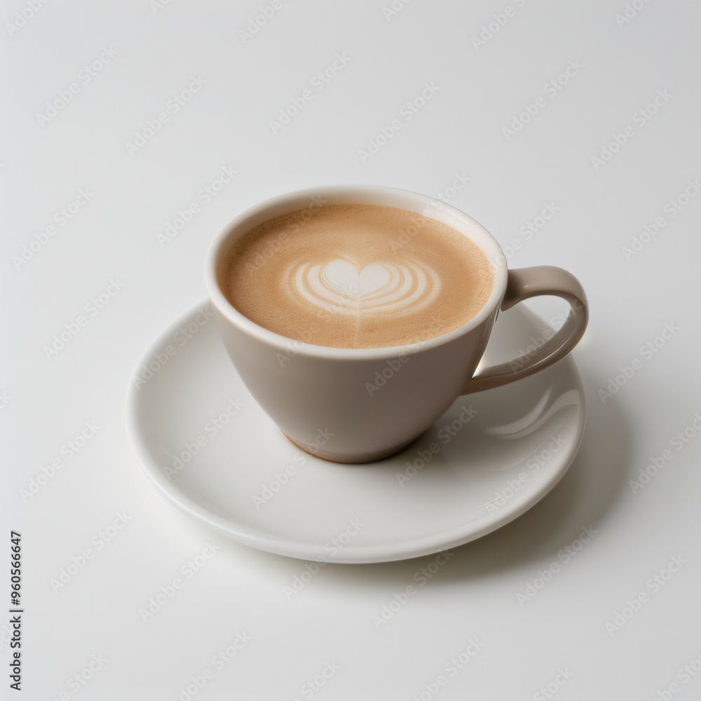 Latte Art in a White Coffee Cup Latte Art in a White Coffee Cup