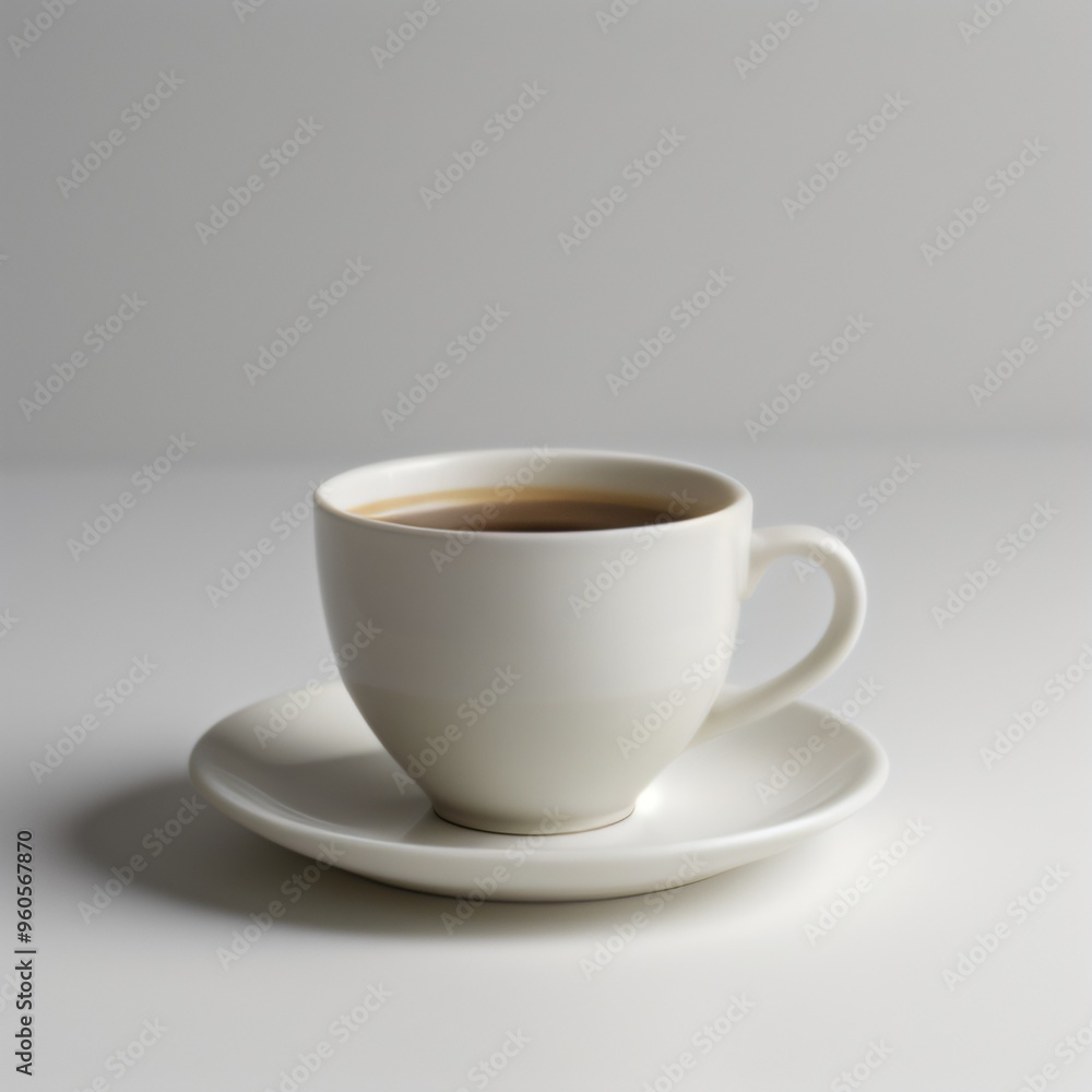 Latte Art in a White Coffee Cup Latte Art in a White Coffee Cup