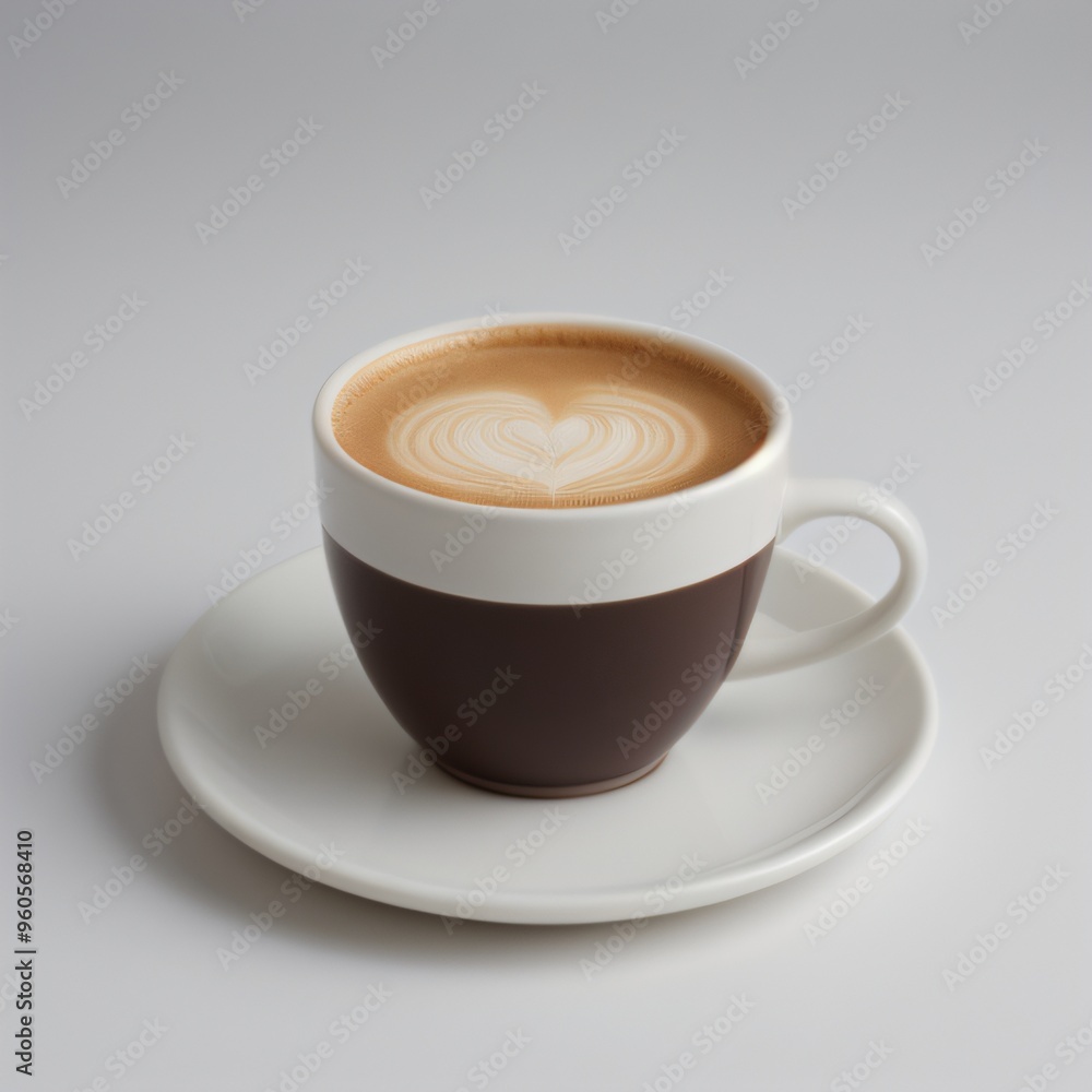 Latte Art in a White Coffee Cup Latte Art in a White Coffee Cup