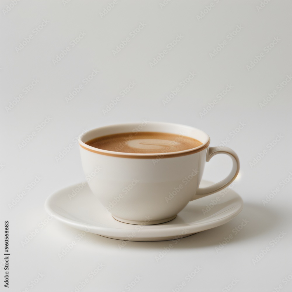 Obraz premium Latte Art in a White Coffee Cup