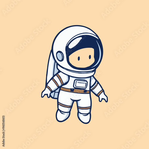 astronaut vector logo design illustration. astronaut mascot logo. Astronaut Boy