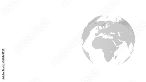 Animated earth globe spinning on blue background.