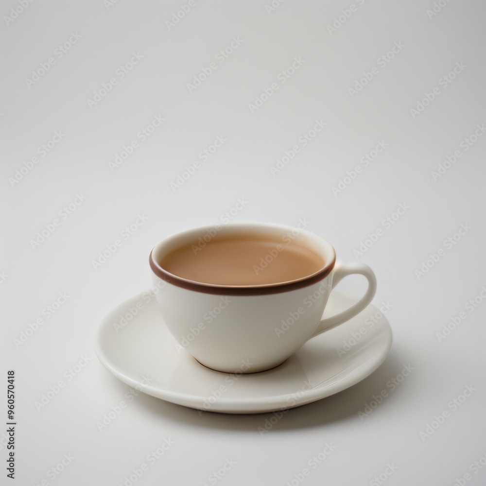 Latte Art in a White Coffee Cup Latte Art in a White Coffee Cup