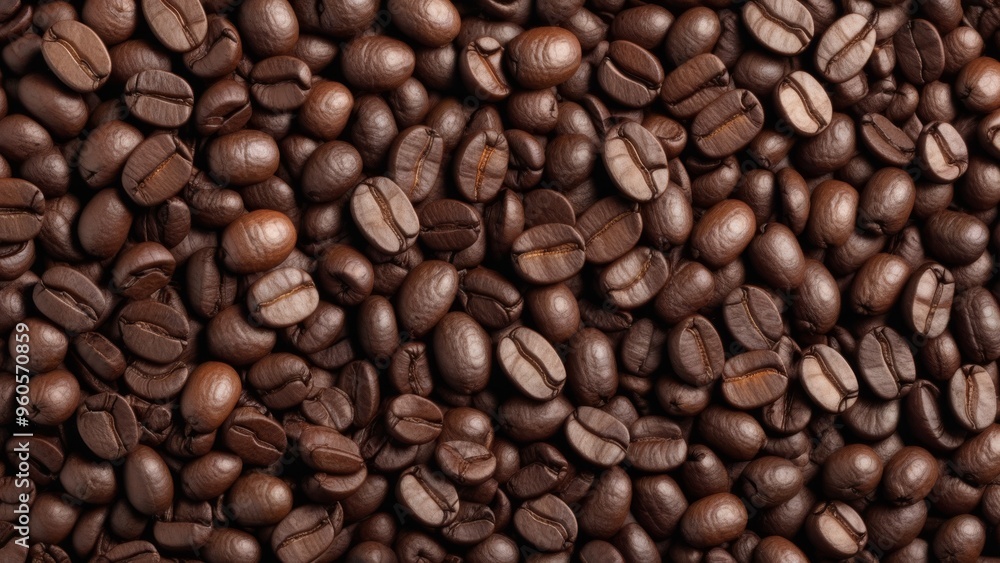 top view of coffee beans with texture as background top view of coffee beans with texture as background