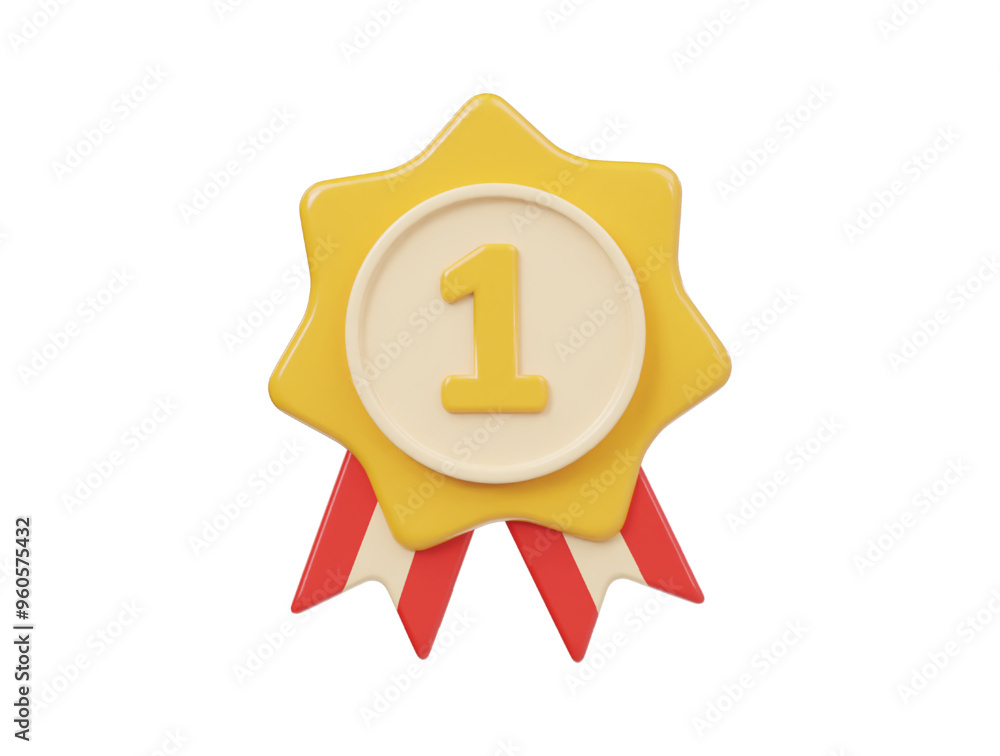 First winner medal icon 3d render illustration First winner medal icon 3d render illustration