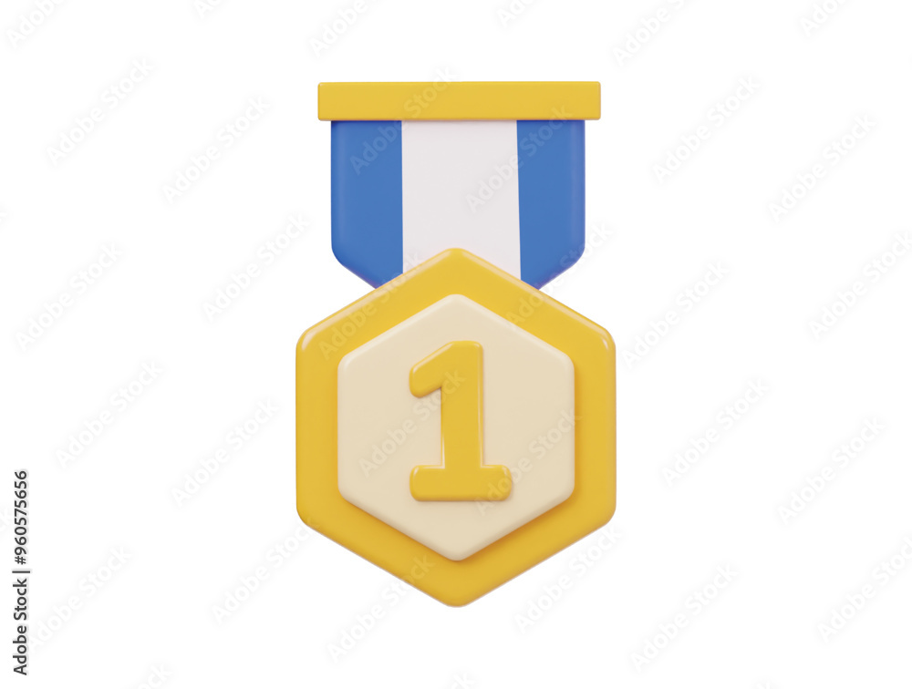 First winner medal icon 3d render illustration First winner medal icon 3d render illustration