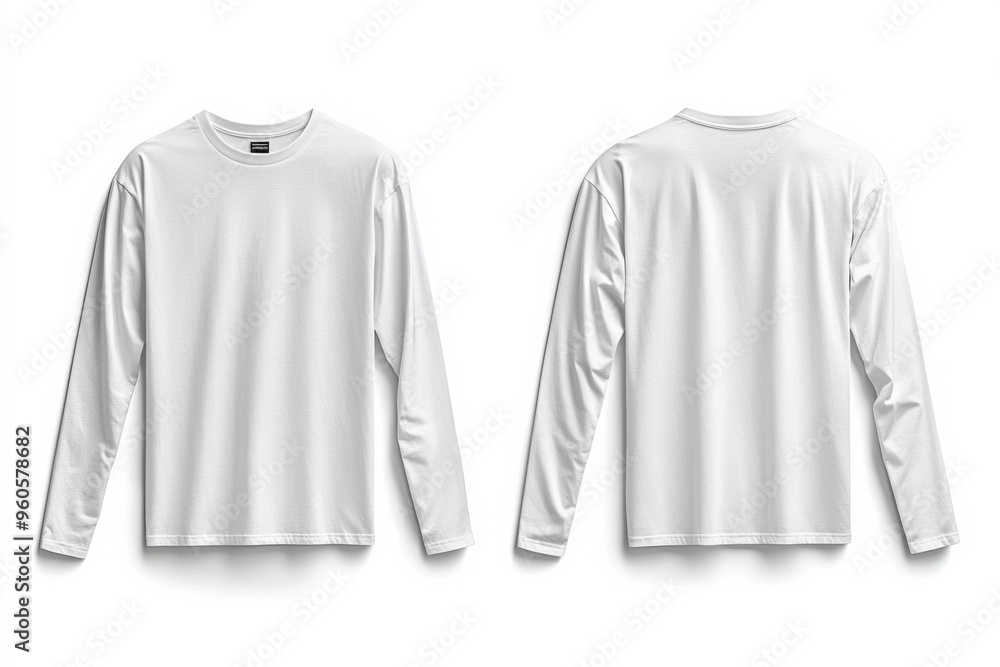 White Long Sleeve Tshirt Mockup Isolated created with Generative AI White Long Sleeve Tshirt Mockup Isolated created with Generative AI
