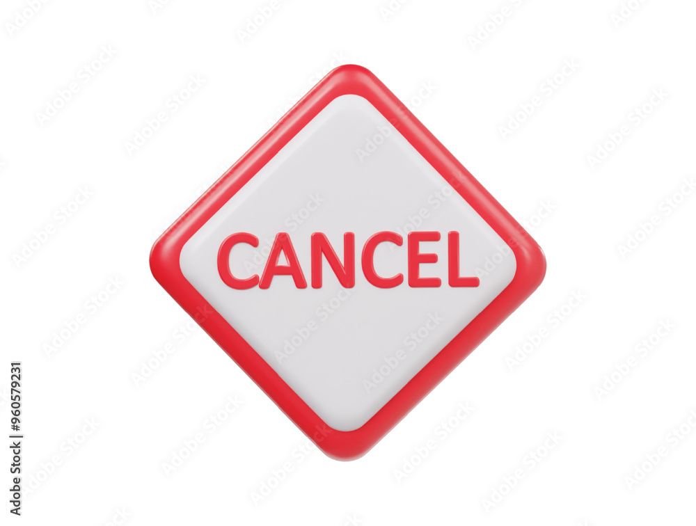 Cancel icon 3d render illustration Cancel icon 3d render illustration