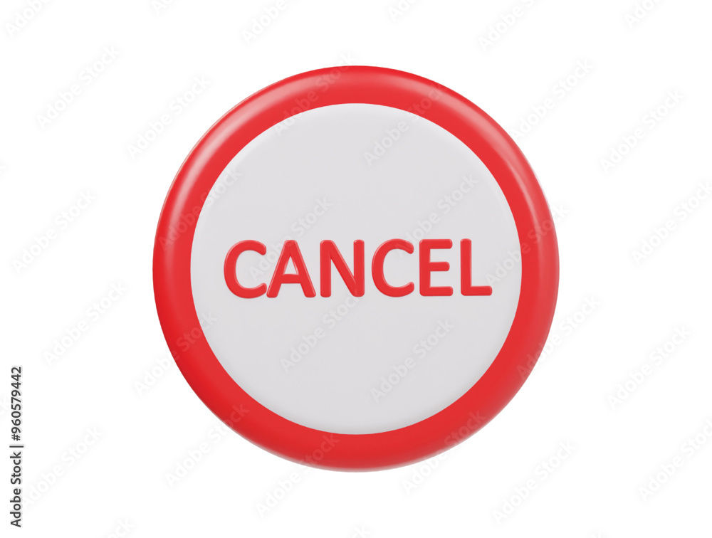 Cancel icon 3d render illustration Cancel icon 3d render illustration
