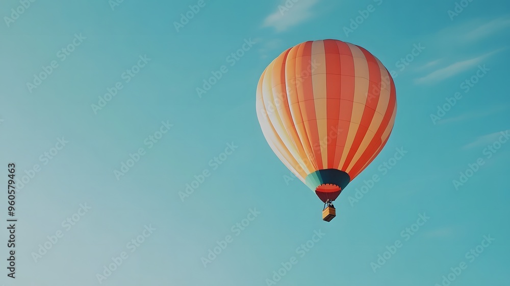 Hot Air Balloon Soaring in the Blue Sky Hot Air Balloon Soaring in the Blue Sky