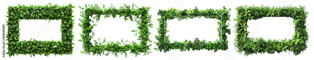 Set of lush garden frames, cut out Set of lush garden frames, cut out