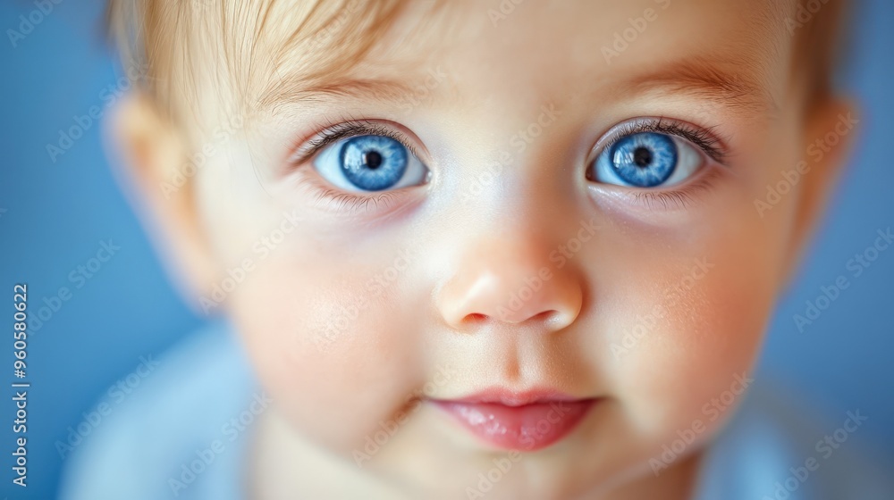 Baby Nose Cleaning. Caucasian Baby with Blue Eyes Receiving Care for Clean Nose Baby Nose Cleaning. Caucasian Baby with Blue Eyes Receiving Care for Clean Nose