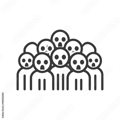 Group of Shocked People in a Line