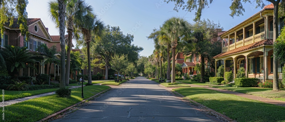 Fototapeta premium Preserving the Past: Charming Historic District with Colonial-Era Architecture