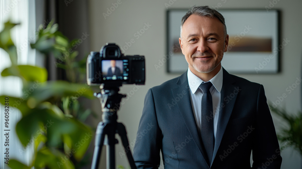 Confident professional posing for a photo shoot in an office setting during daylight hours with plants in the background Confident professional posing for a photo shoot in an office setting during daylight hours with plants in the background