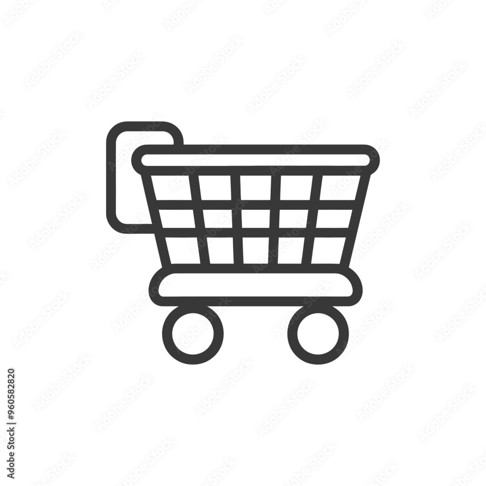 Line art illustration of a shopping cart Line art illustration of a shopping cart