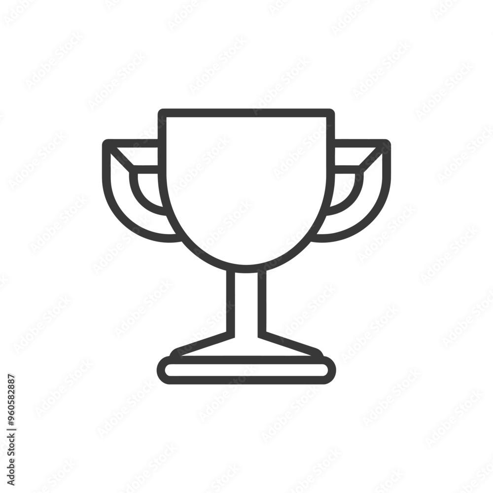 Line art illustration of a simple trophy cup Line art illustration of a simple trophy cup