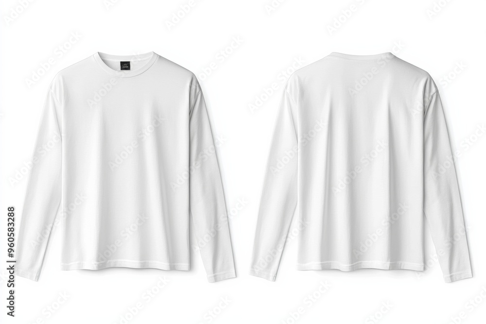 White Long Sleeve Tshirt Mockup Isolated created with Generative AI White Long Sleeve Tshirt Mockup Isolated created with Generative AI