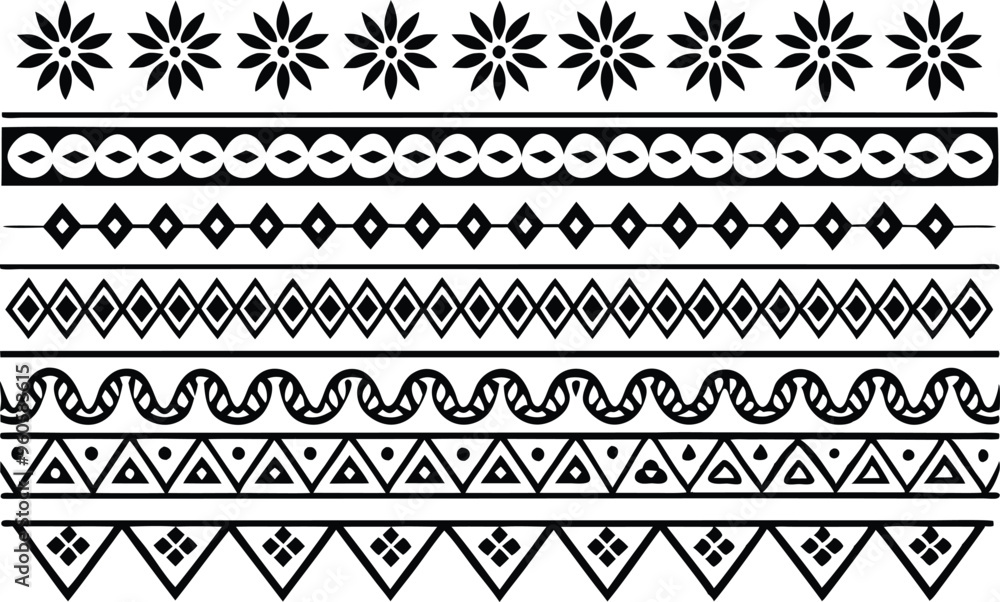 hand drawn border Ethnic for fabric patterns vector illustration hand drawn border Ethnic for fabric patterns vector illustration
