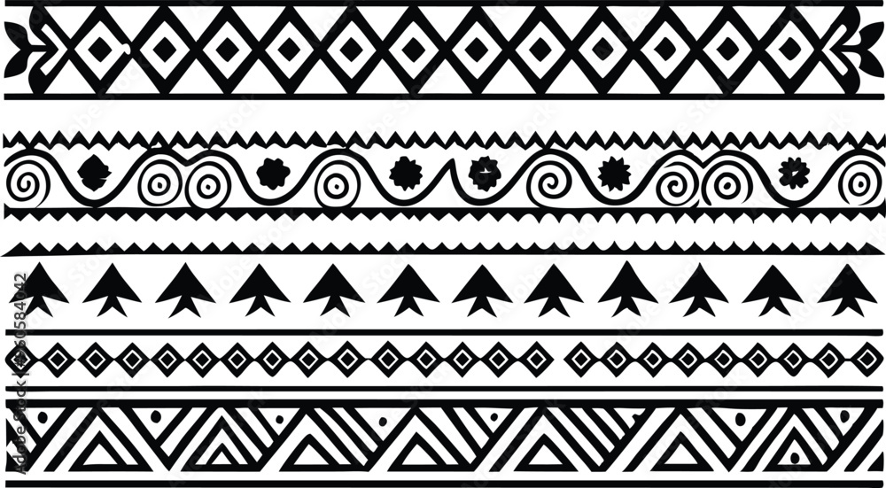 hand drawn border Ethnic for fabric patterns vector illustration hand drawn border Ethnic for fabric patterns vector illustration