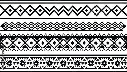 hand drawn border Ethnic for fabric patterns vector illustration