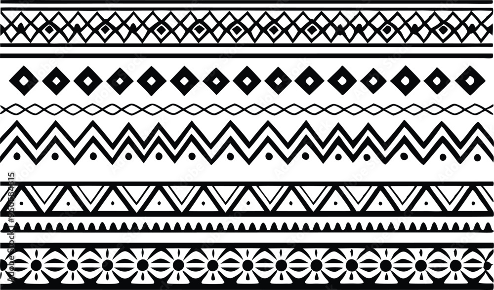 hand drawn border Ethnic for fabric patterns vector illustration hand drawn border Ethnic for fabric patterns vector illustration