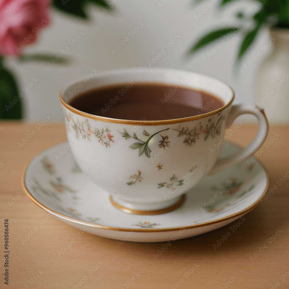 Simple Cup of Hot Tea on a White Background Simple Cup of Hot Tea on a White Background