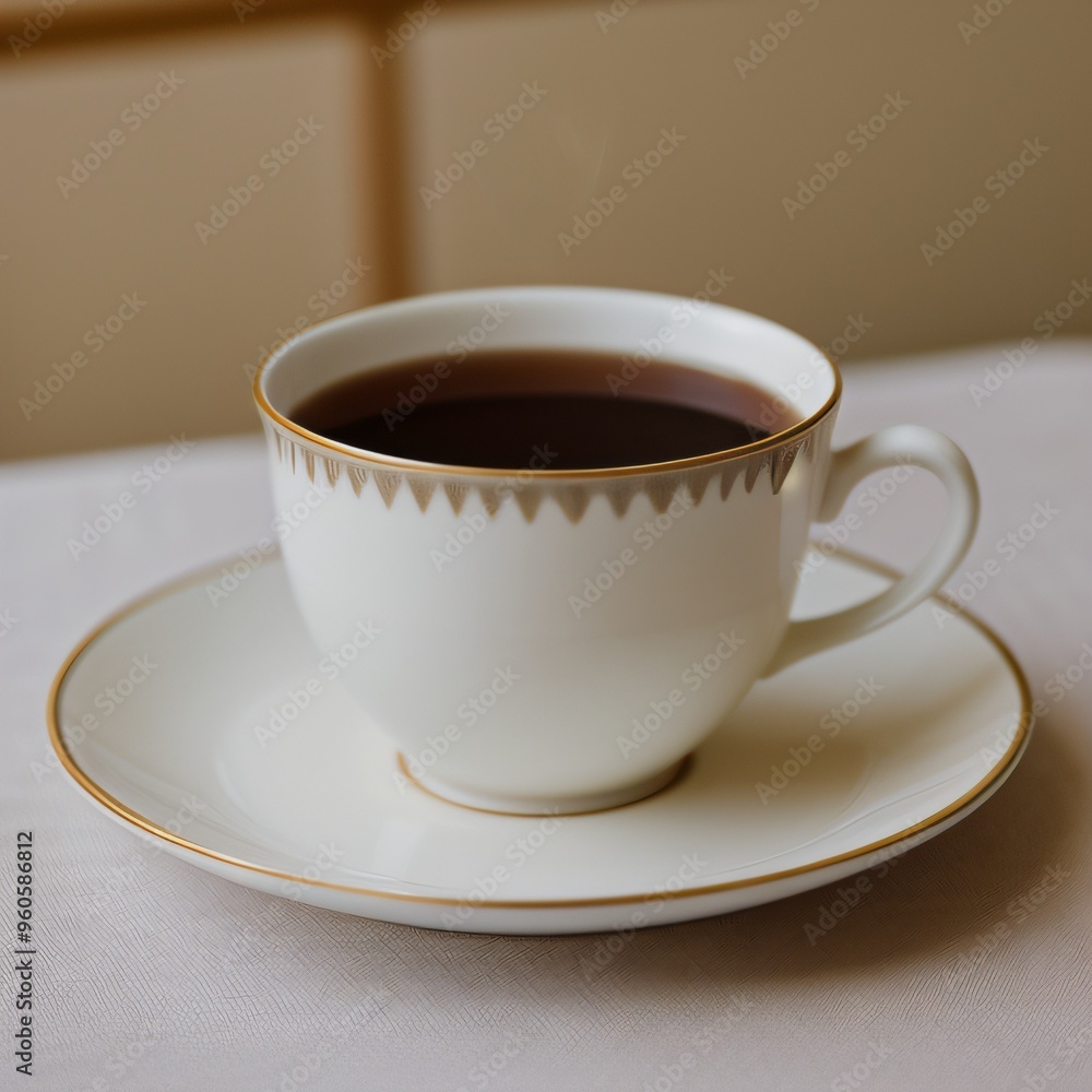 Fototapeta premium Simple Cup of Hot Tea on a White Background