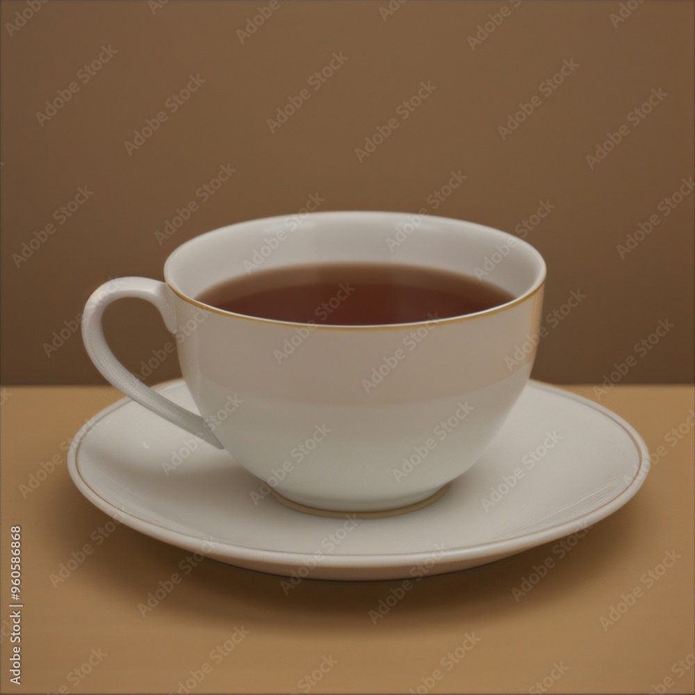Fototapeta premium Simple Cup of Hot Tea on a White Background