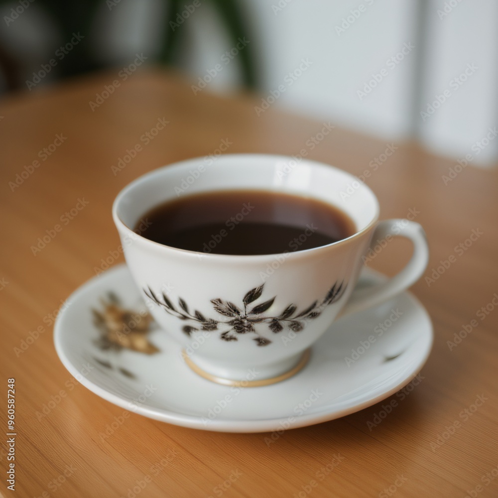 Fototapeta premium Simple Cup of Hot Tea on a White Background