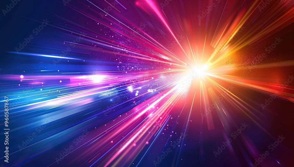 Abstract colorful light speed rays background, in the futuristic style of technology concept Abstract colorful light speed rays background, in the futuristic style of technology concept