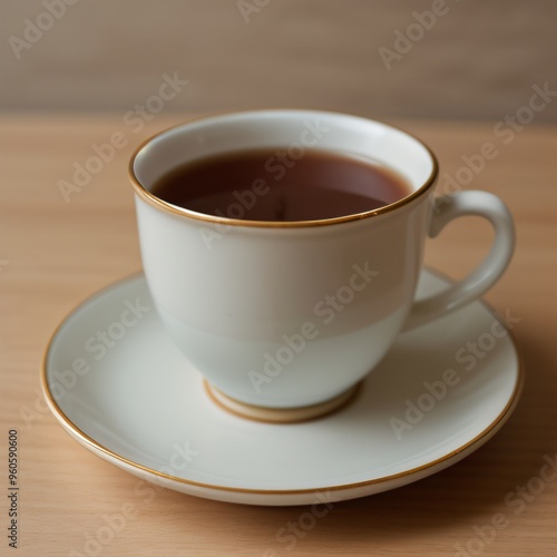 Simple Cup of Hot Tea on a White Background