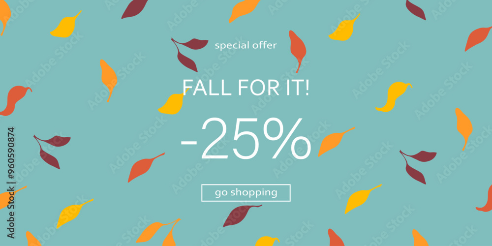 Fototapeta premium Abstract autumn art. Bright warm colors, fall leaves. Frame, background for text. Modern autumn poster, web banner, flyer vector design.