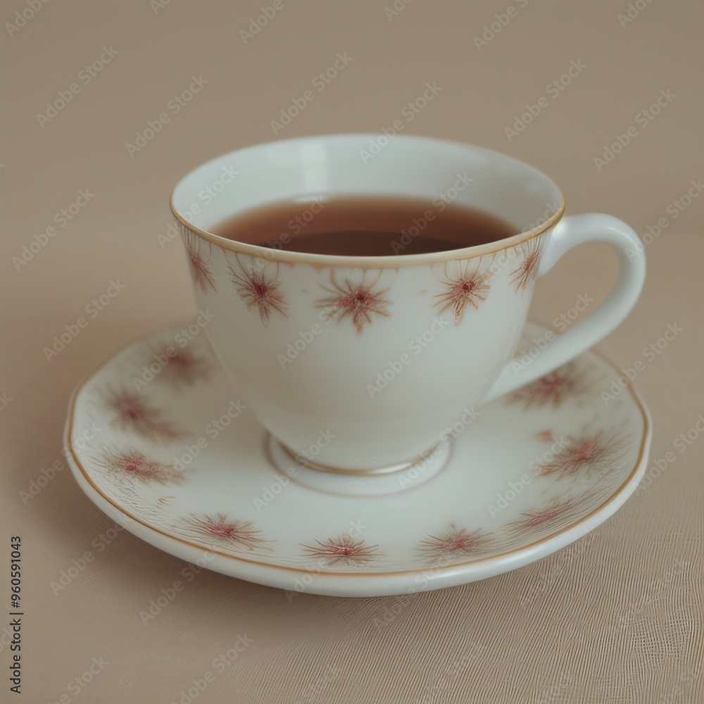Fototapeta premium Simple Cup of Hot Tea on a White Background