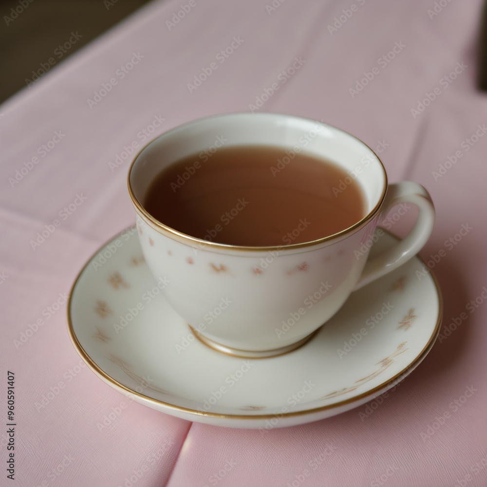 Fototapeta premium Simple Cup of Hot Tea on a White Background