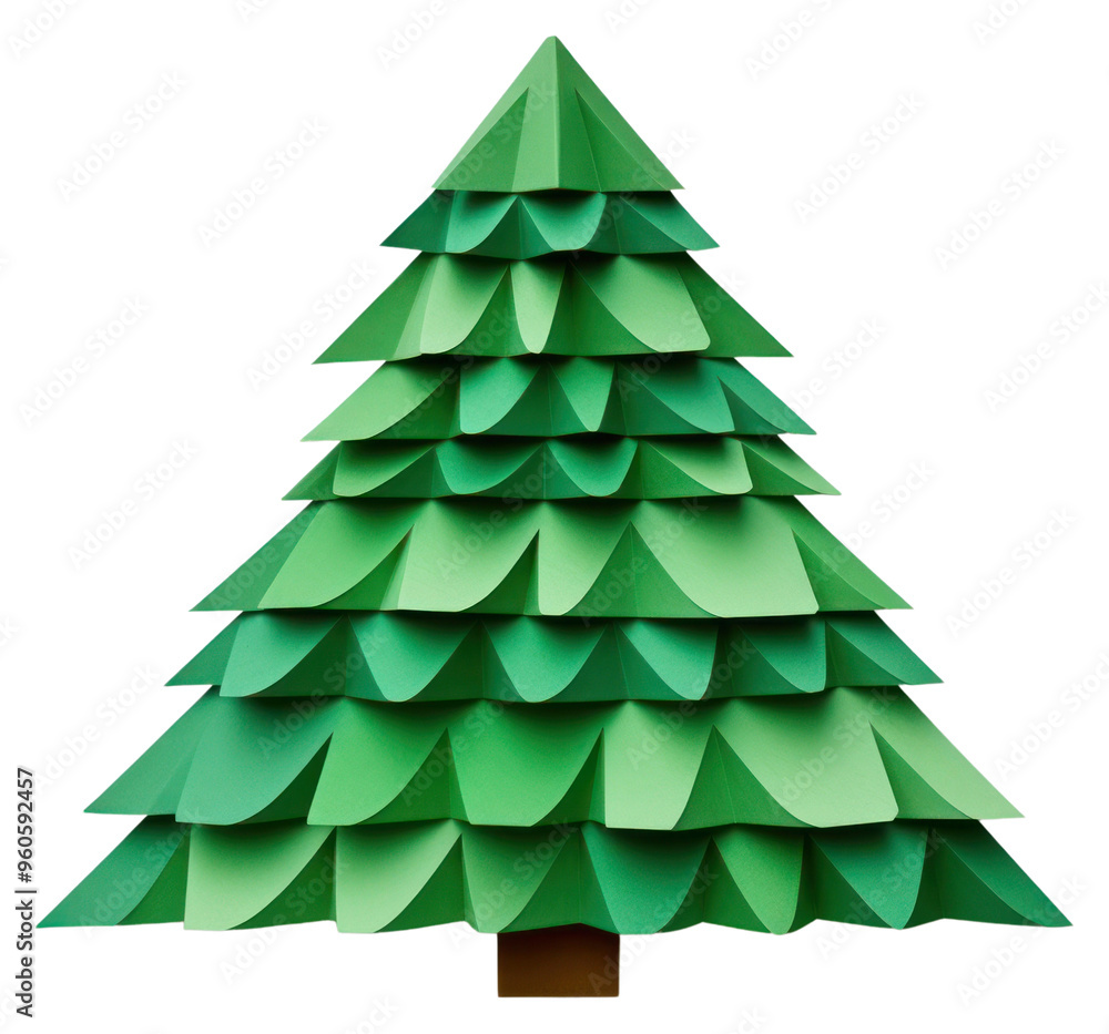 Fototapeta premium PNG Christmas origami paper tree.