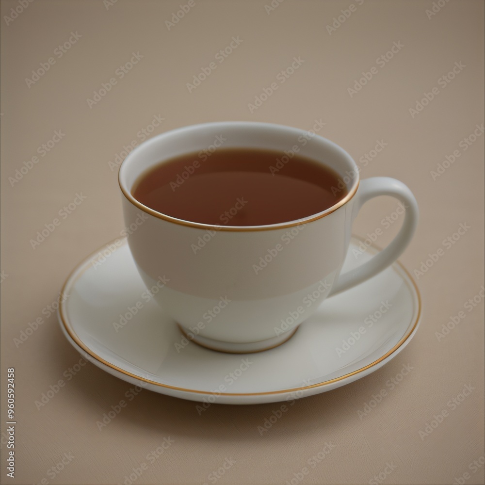 Simple Cup of Hot Tea on a White Background Simple Cup of Hot Tea on a White Background