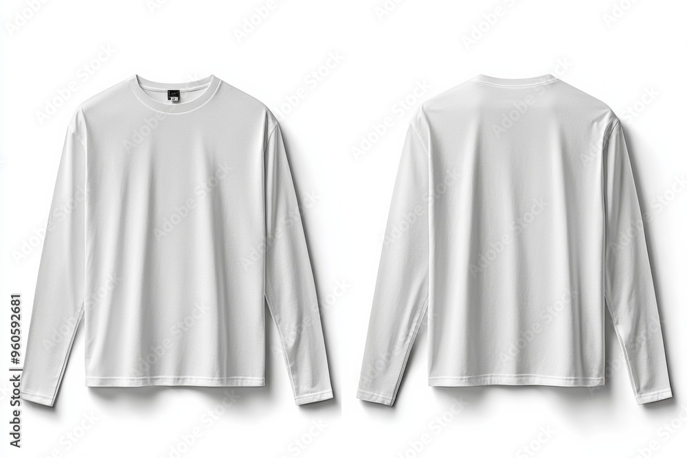 White Long Sleeve Tshirt Mockup Isolated created with Generative AI White Long Sleeve Tshirt Mockup Isolated created with Generative AI