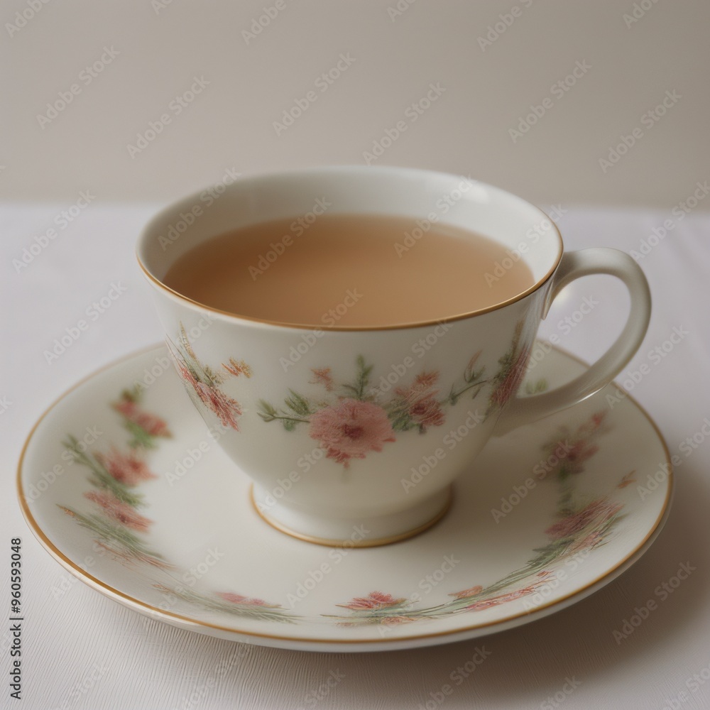 Simple Cup of Hot Tea on a White Background Simple Cup of Hot Tea on a White Background