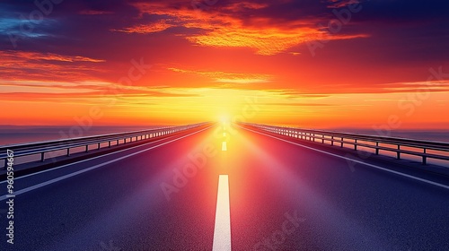 Stunning Sunset Over a Highway - Landscape Photography